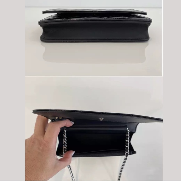 CHANEL BLACK PATENT LEATHER WALLET ON A CHAIN NEW IN BOX! - Picture 13 of 16